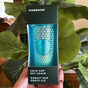 Starbucks - Blue iridescent mini tumbler keychain